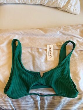 Frankie's Bikinis Emerald Ribbed Tank Top NWT